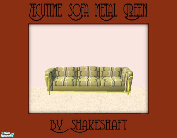Sims 2 — Zecutime Sofa Metal Green by Shakeshaft — Part of a set of 7 recolours of the Zecutime Cityside Sofa with 7