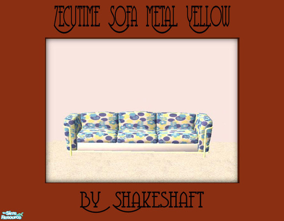 Sims 2 — Zecutime Sofa Metal Yellow by Shakeshaft — Part of a set of 7 recolours of the Zecutime Cityside Sofa with 7