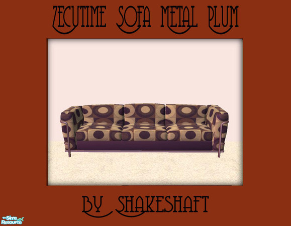 Sims 2 — Zecutime Sofa Metal Plum by Shakeshaft — Part of a set of 7 recolours of the Zecutime Cityside Sofa with 7