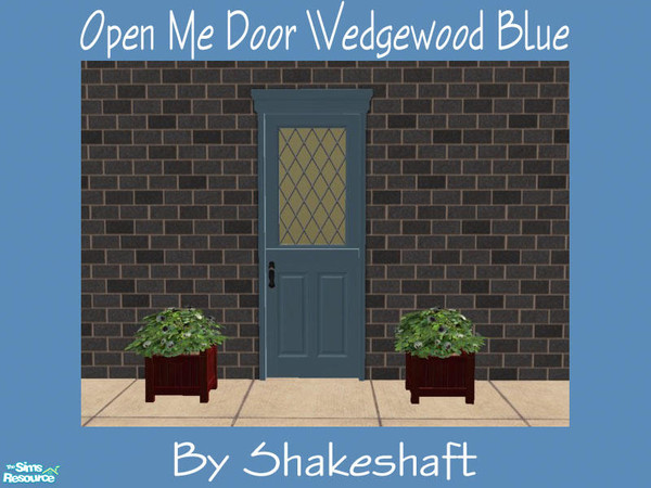 Sims 2 — Open Me Door Wedgewood Blue by Shakeshaft — Part of a set of matching recolours for the Open me Doors and