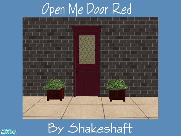 Sims 2 — Open Me Door Red by Shakeshaft — Part of a set of matching recolours for the Open me Doors and Windows. ** TSRAA