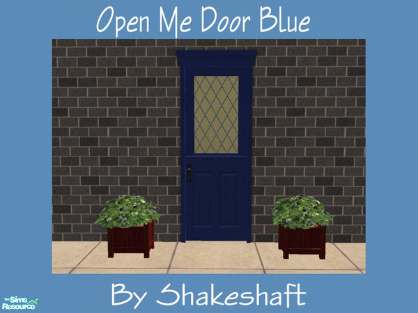 Sims 2 — Open Me Door Blue by Shakeshaft — Part of a set of matching recolours for the Open me Doors and Windows. **