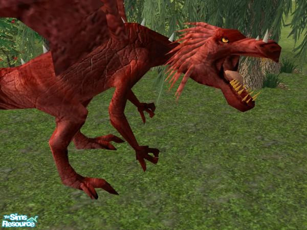 Sims 2 — Decorative Dragons - Individual Item by Suiryuue — Mesh File. Red Fire Dragon makes a great addition for any