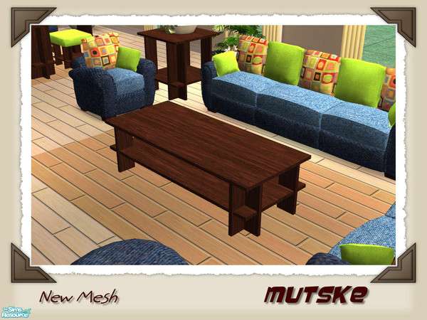 Sims 2 — Dallas Livingroom - Coffeetable by Mutske — With 4 new meshes. And a recolor from my New York Livingroom set.