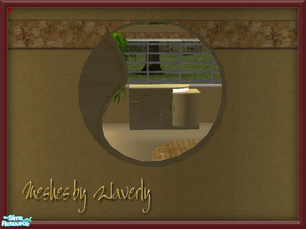 Sims 2 — WaG Make Mine Music Mirror by SpringwolfDecor — Beige and maroon. What more beautiful color combination is