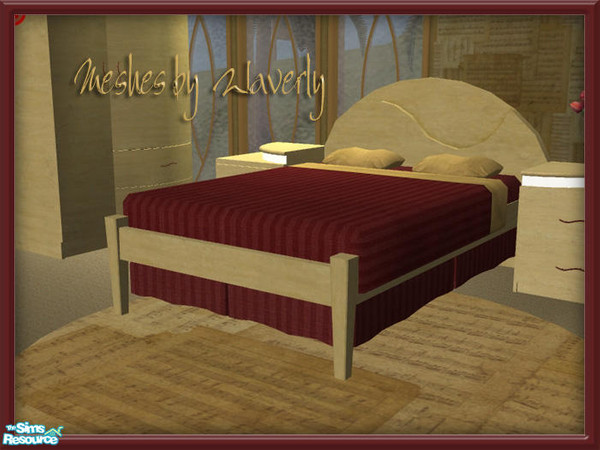 Sims 2 — WaG Make Mine Music Bed Skirt by SpringwolfDecor — Beige and maroon. What more beautiful color combination is