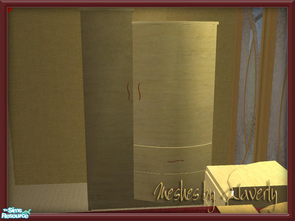 Sims 2 — WaG Make Mine Music Armoire by SpringwolfDecor — Beige and maroon. What more beautiful color combination is