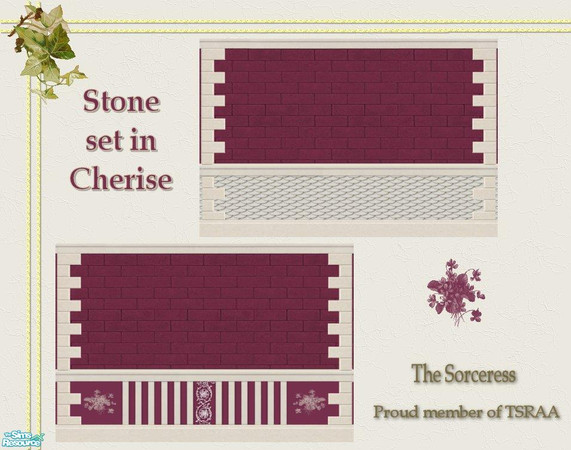 Sims 2 — Stone set in cherise by thesorceress — Created by The Sorceress, Mac compatible