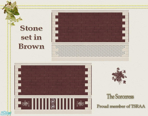 Sims 2 — Stone set in brown by thesorceress — Created by The Sorceress, Mac compatible