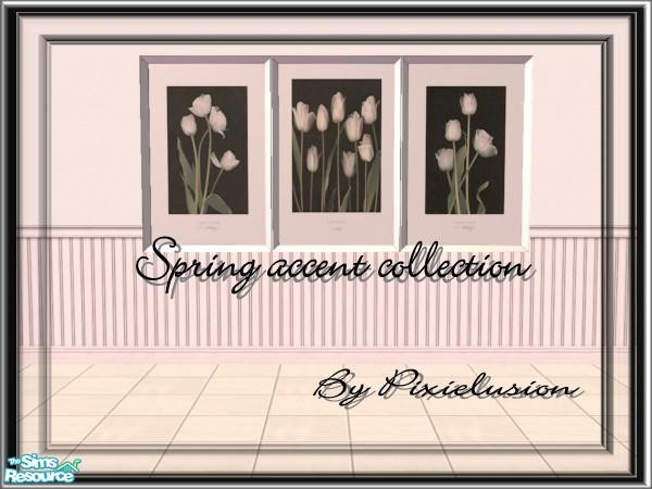 Sims 2 — Spring accent collection by pixielusion — A set of three tulip paintings to give your rooms that feeling of