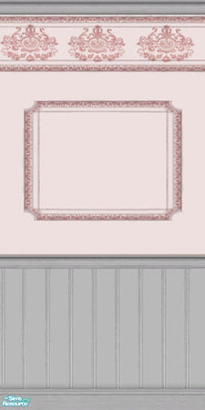 Sims 2 — Victorian Pink Frame by solfal — Wall that goes with the pink tiled oven. 