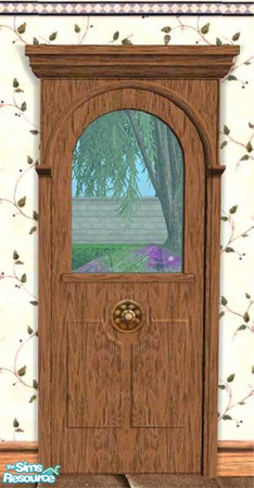 Sims 2 — Storybook Door in Walnut by dancingaphrodite — The charming Maxis door in warm walnut.
