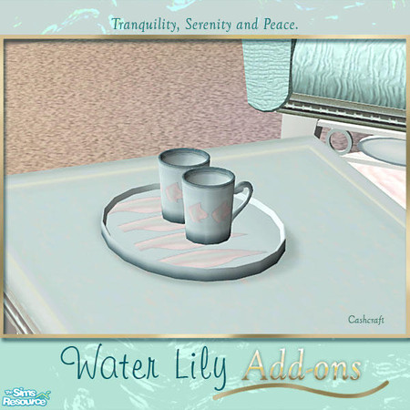 Sims 2 — WaterLily Add-ons - Coffee Mugs by Cashcraft — Add-on to your "WaterLily" set with color coordinated
