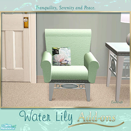 Sims 2 — WaterLily Add-ons -Arm Chair Mint by Cashcraft — Add-on to your "WaterLily" set with color coordinated