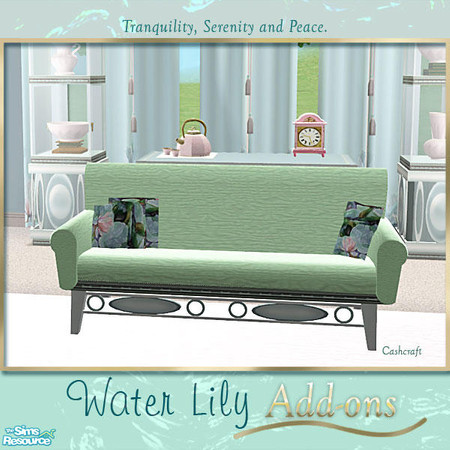 Sims 2 — WaterLily Add-ons - Loveseat by Cashcraft — Add-on to your "WaterLily" set with color coordinated