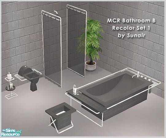Sims 2 — MCR Bathroom B - Recolor set 1 by Sunair — MCR Bathroom B - Recolor set 1 (black)