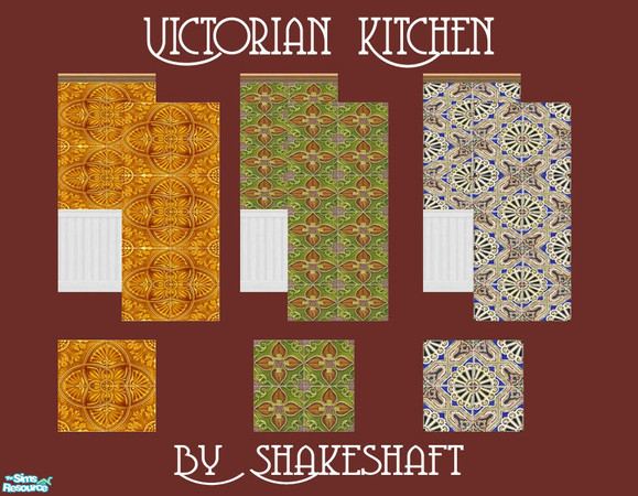 Sims 2 — Victorian Kitchen by Shakeshaft — A set of Victorian wall and floor tiles. ** TSRAA **
