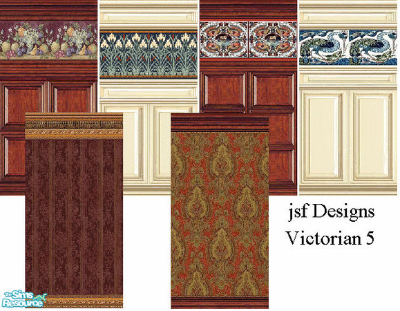 Sims 2 — jsfDesignsVictorian5 by jsf — Walls for the featured artists Victorian theme