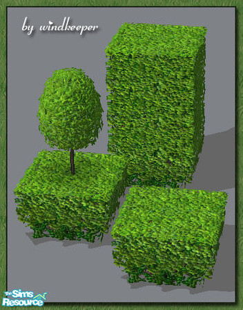 Sims 2 — Plastic hedge - spring green by Windkeeper — Recolor of "Plastic hedge" file from this set. Requires