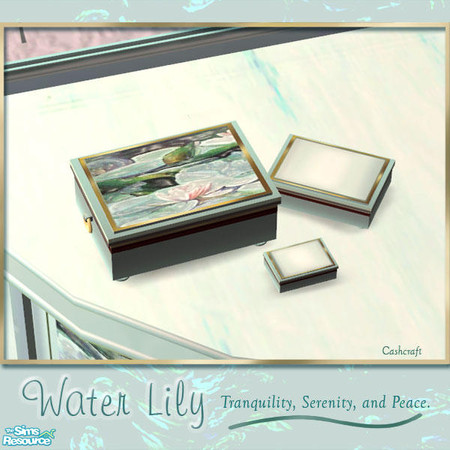 Sims 2 — WaterLily - Decorative Boxes by Cashcraft — WaterLily is a recolor of my "Asian Inspired" set. The set