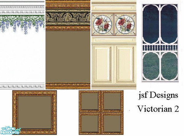 Sims 2 — jsfDesignsVictorian2 by jsf — Walls and floors in the Victorian style for the FA theme week