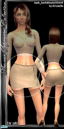 Sims 2 — Amara Separates - Tan Mini by seki — This stylish separates collection features enhanced curves for both the