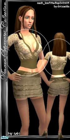 Sims 2 — Amara Separates - Lacey Tan by seki — This stylish separates collection features enhanced curves for both the