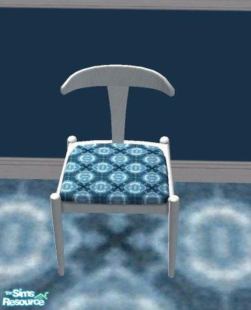 Sims 2 — D2DBlue Block Zecutime Social Chair by D2Diamond — Blue design on the fabric of the Zecutime Social Chair.