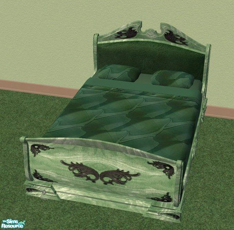 Sims 2 — D2DDragon Scale Bedding by D2Diamond — Dragon Scale design bedding. Goes with either the green frame listed with
