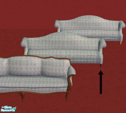 Sims 2 — Light Blue Substance Sofa Dark Legs by heijke — I recoloured the Maxis light blue patterned sofa and gave it
