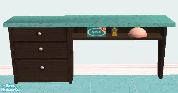 Sims 2 — Beauty Salon Aqua - Work Station by Shannanigan — Whats a Stylist to do without a sensible workstation? Never