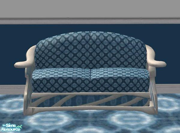 Sims 2 — D2DBlue Block Baroccoco Loveseat by D2Diamond — White and glass frame for the Baroccoco Loveseat. **Frame Only**