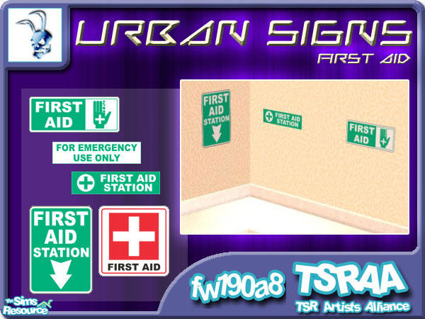Sims 2 — Urban Signs (First Aid) by fw190a8 — Let's face it: your Sims aren't always brimming with common sense, but now