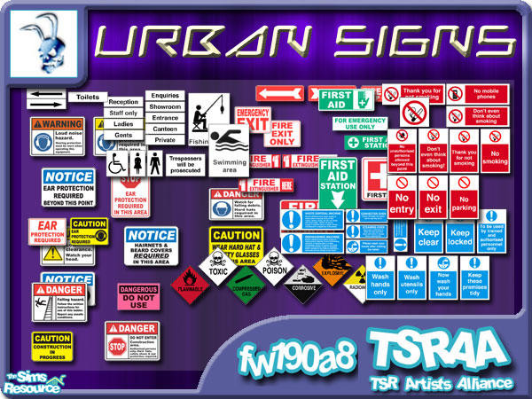 Sims 2 — Urban Signs by fw190a8 — Let's face it: your Sims aren't always brimming with common sense, but now they don't