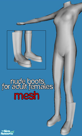 Sims 2 — MESH - Nude Boots for Adult Females (REA11) by gelydh — New full-body mesh for adult females with boots.Base
