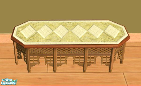 Sims 2 — D2DDM Moor Coffee Table Yellow by D2Diamond — 10 color top styles to match your Diamond Marble room.