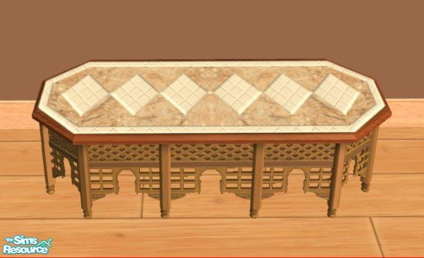 Sims 2 — D2DDM Moor Coffee Table Orange by D2Diamond — 10 color top styles to match your Diamond Marble room.