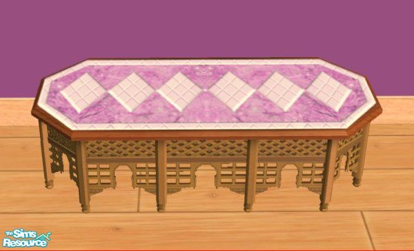 Sims 2 — D2DDM Moor Coffee Table Pink by D2Diamond — 10 color top styles to match your Diamond Marble room.
