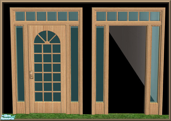 Sims 2 — NK Cinn Loire Ash Build Set - Colonial Tract Door by MoMama — A favorite door and arch in a nice, bright wood.