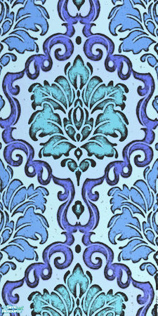 Sims 2 — Retro Flower Wallpapers - Blue by JulietteRose — Blue flowers