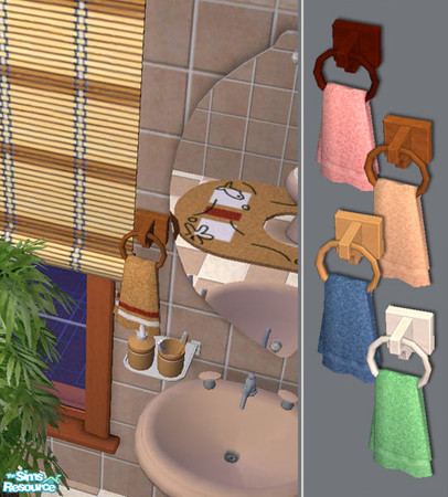 Sims 2 — Bathroom towel, wooden ring by Windkeeper — *Updated Mar 17/06* OFB bathroom towel linked to my original