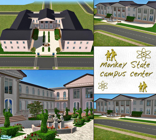 Sims 2 — Monkey State Campus Center by Lord_DragonBlood — The pride of Monkey State University: The Campus Center is a