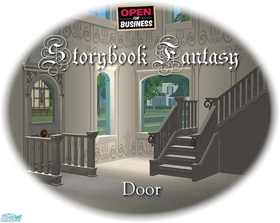 Sims 2 — White Door by Cyclonesue — REQUIRES OPEN FOR BUSINESS! Part of a set of build mode objects to match the Maxis