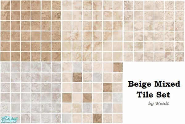 Sims 2 — Beige Mixed Tile Set by weidt — 