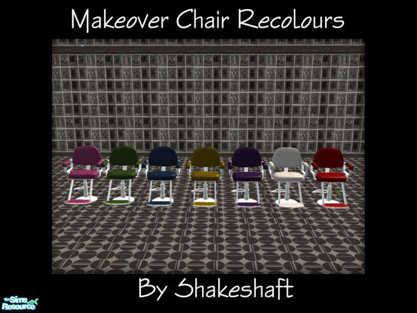Sims 2 — Makeover Chair Recolours by Shakeshaft — A set of 7 new colours for your Makeover Chairs, also one recolour for