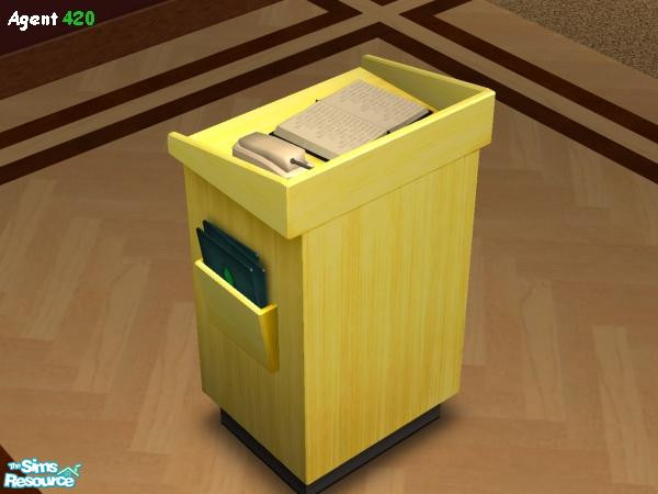 Sims 2 — Lemon Yellow Podium by Agent420 — One of the 6 new Podium colors available to use in your many restaurants.