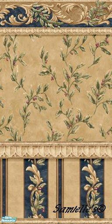 Sims 2 — jbVictoria'sBlueBerryWalls037a by Samielle — Beautiful Victorian wall for any room in your sim's home. Set