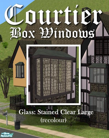 Sims 2 — Courtier Large GLASS (stained untinted) by Cyclonesue — This is the GLASS only (the main frame is separate and