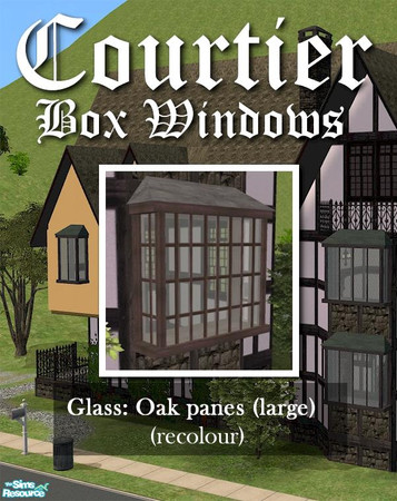 Sims 2 — Courtier Large GLASS (oak panes) by Cyclonesue — This is the GLASS only - the oak panes match the oak frame of