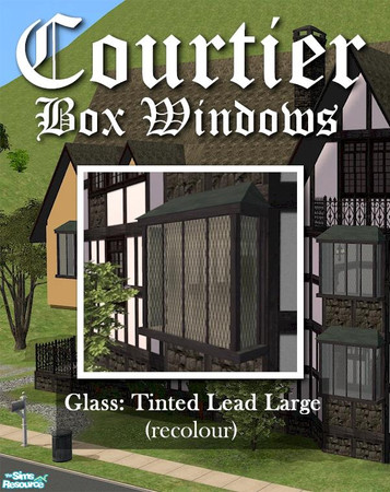 Sims 2 — Courtier Large GLASS (aged lead tint) by Cyclonesue — This is the GLASS only (the main frame is separate and can